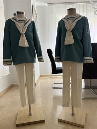 Traje de Comunión Azul y Beige