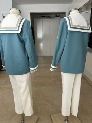 Traje de Comunión Azul y Beige