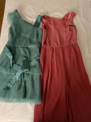 Vestido y mono Mayoral verde y rosa Talla 12 años