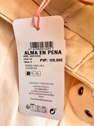 Falda vaquera beige Alma en Pena Talla S