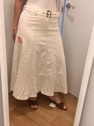 Falda vaquera beige Alma en Pena Talla S