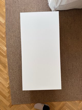 Mesa de centro elevable blanca 100x50x44 cm