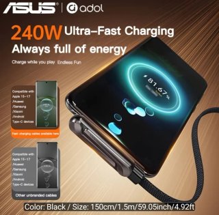 Cable Carga Rápida ASUS 240W Trenzado