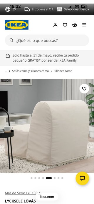 Sillón cama LYCKSELE LOVAS IKEA Ransta natural