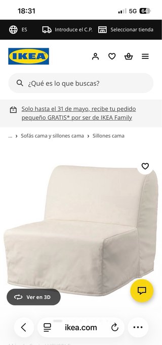 Sillón cama LYCKSELE LOVAS IKEA Ransta natural