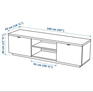 Mueble TV Ikea BYAS Blanco