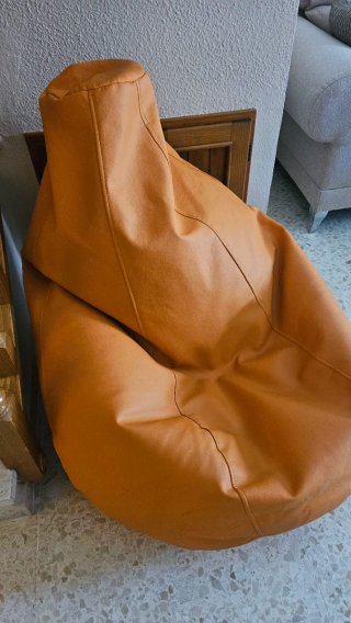 Puff Happers XL Naranja Piel Sintética
