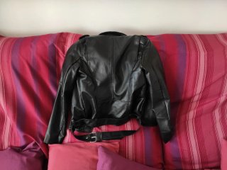 Chaqueta/chupa imitación Cuero Negra