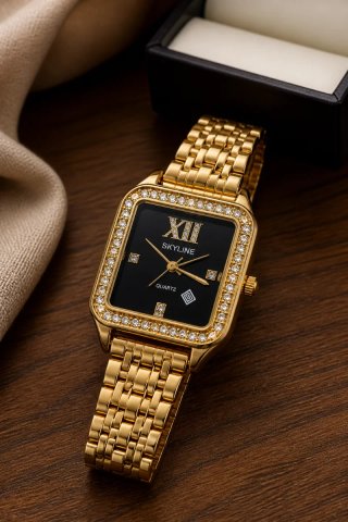 Reloj SKYLINE Acero Dorado Mujer