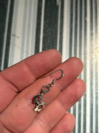 Pendientes colgantes con flores plata 925