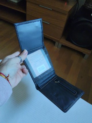 Cartera Billetera Monedero Negra con Diseño de Águ