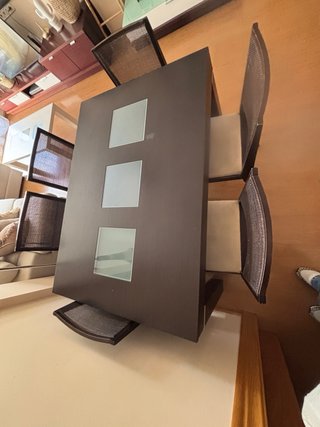 Mesa comedor extensible y 6 sillas 130x80x75,