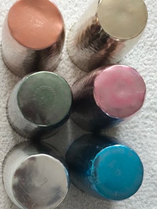 JARRA Y 6 VASOS METAL ALUMINIO ANODIZADO AÑOS 60