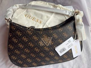 Bolso Guess Monogram Marrón y Beige