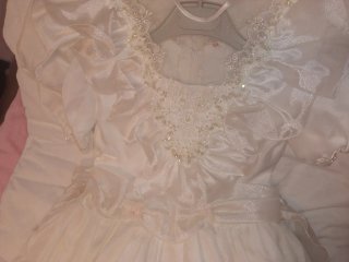 Vestido de Comunión Blanco + diadema+enagua