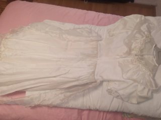 Vestido de Comunión Blanco + diadema+enagua