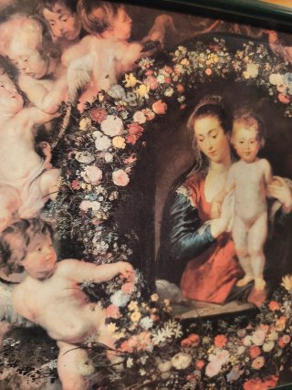 Reproducción Rubens: Virgen con Niño y Flores