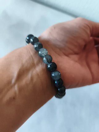 Pulsera gris árbol de la vida dorado