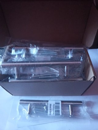 Lote 15 tiradores metálicos inox 100 mm para muebl