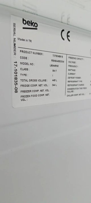 NEVERA BEKO DE UNA PUERTA NO FROST ENERGÍA A+