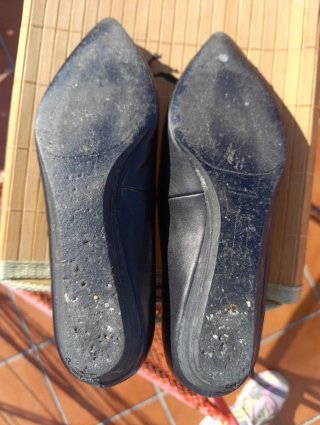 Bailarinas negras Zara punta con lazada negras