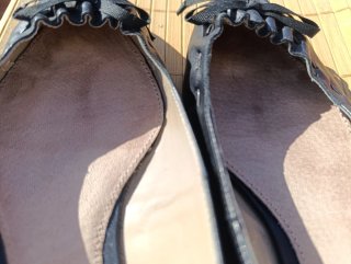 Bailarinas negras Zara punta con lazada negras