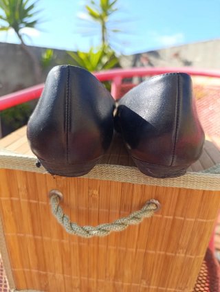 Bailarinas negras Zara punta con lazada negras