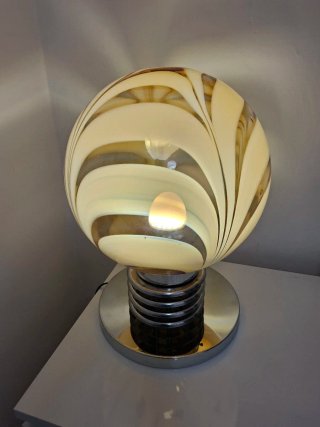 Lampada vintage vetro metallo arancio
