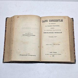 Libro Antico 1887 - Casus Conscintiae Theologiae