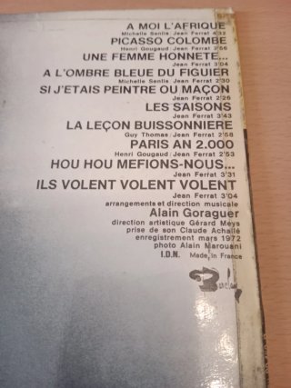 Jean Ferrat Vinilo 1972