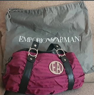 Borsa a mano Emporio Armani viola e nero