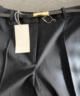 Pantalón recto Zara azul