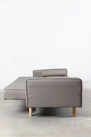 Sofá Cama 3 Plazas Gris Lino