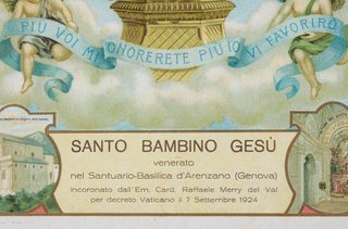 Quadro del Santo Bambino di Praga, stampa 1924