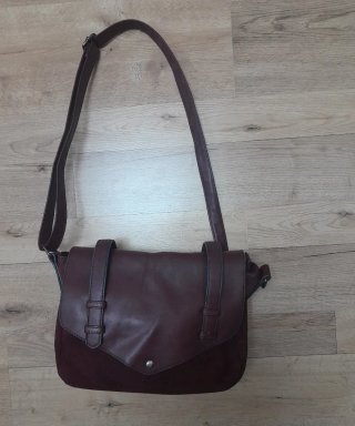 Bolso de hombro mujer marrón/morado