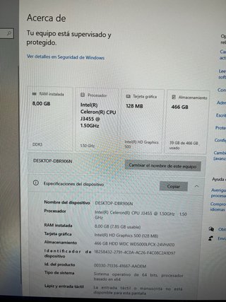 Mini PC Intel NUC NUC6CAY Negro
