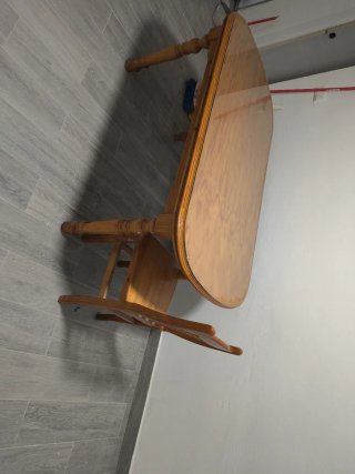 Mesa comedor extensible madera y cristal