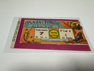 Entrada Corrida de Toros Albacete 1957