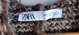 Poncho Zara Punto Beige y Marrón