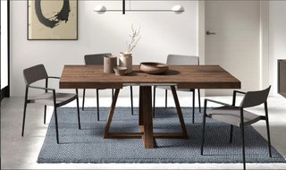 -Mesa extensible de comedor moderna con patas de m