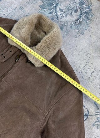Shearling Leather jacket retro vintage jacket old money