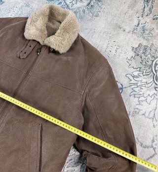 Shearling Leather jacket retro vintage jacket old money