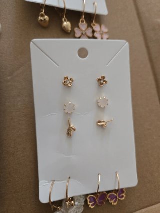 5 pares de pendientes de aro
