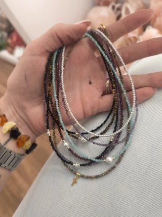 Gargantilla minerales con plata de ley
