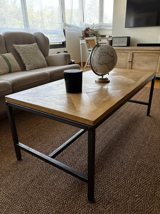 Mesa de centro Maisons du Monde madera y metal
