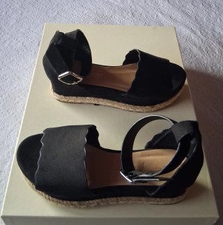 Sandali donna zeppa nera