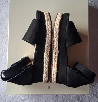 Sandali donna zeppa nera