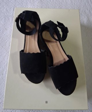 Sandali donna zeppa nera