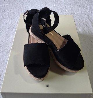 Sandali donna zeppa nera