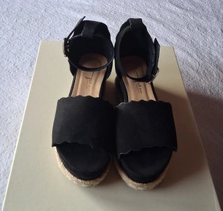 Sandali donna zeppa nera